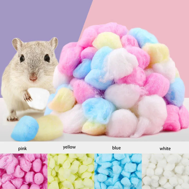 100pcs Colorful Winter Warm Cotton Ball Cage House Bed Supply For Hamster Rat Mouse Small Animals Hedgehog Guinea Pig Supplies