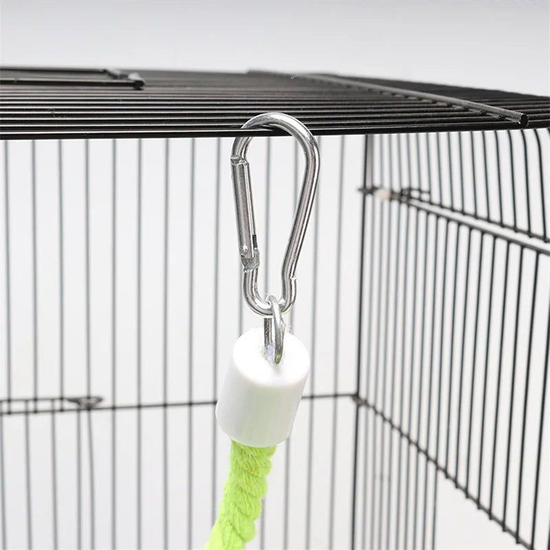 1PC Bird Toy Spiral Cotton Rope Chewing Bar Parrot Swing Climbing Standing Toys with Bell Bird Supplies Parrots Climbing Toys