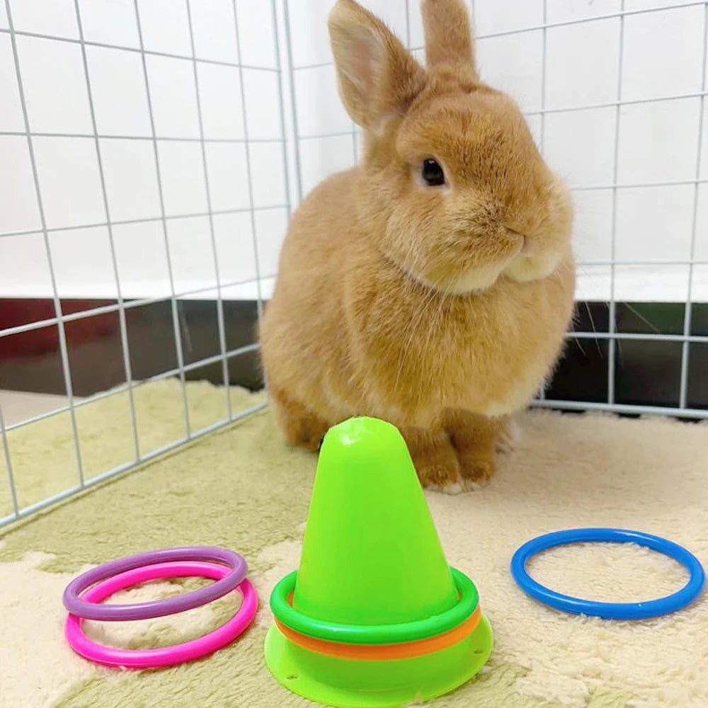 1 PC Random Ice Cream Cone Shaped Pet Rabbit Ferrule Toy To Relieve Boredom Interactive Training Chewable Toy for Small Animals