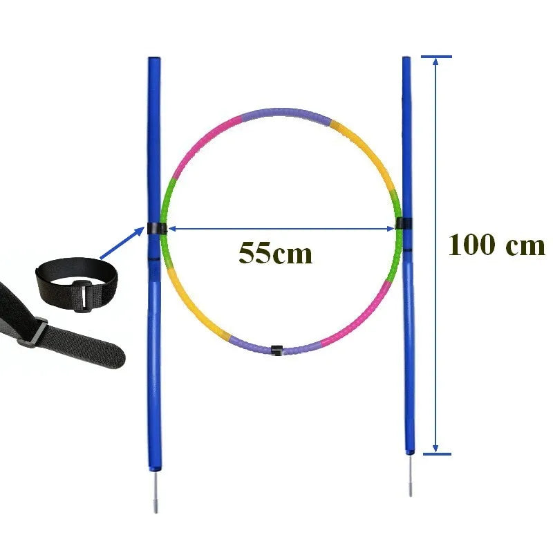 1M High Dog Agility Training Equipment Portable Dog Jumping Tool Outdoor Running Stake Sports Stakes Pole Training Equipment Set